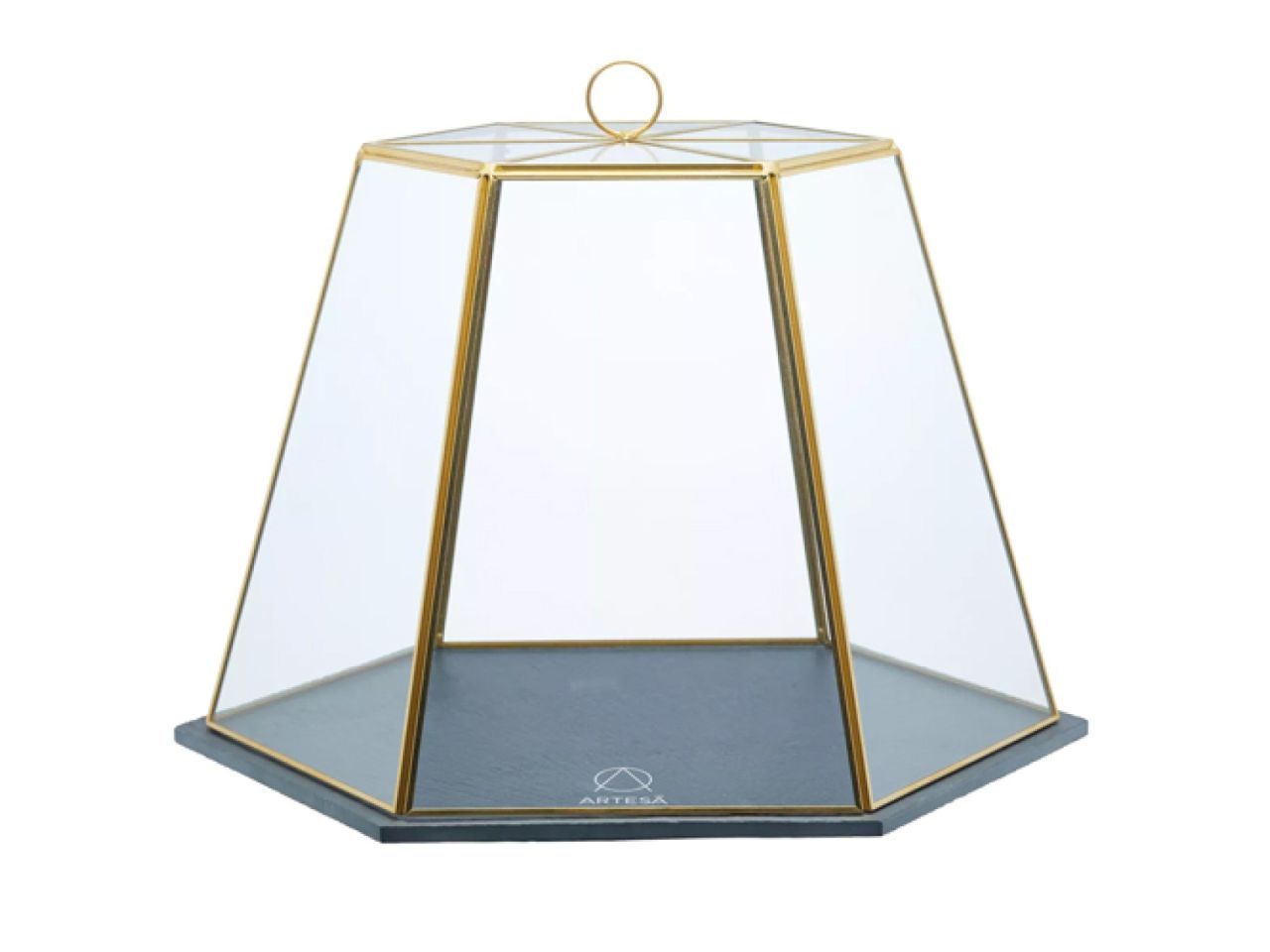 Tortenplatte Display-Set Gold Glas von Pati-Versand