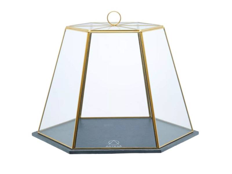 Tortenplatte Display-Set Gold Glas von Pati-Versand
