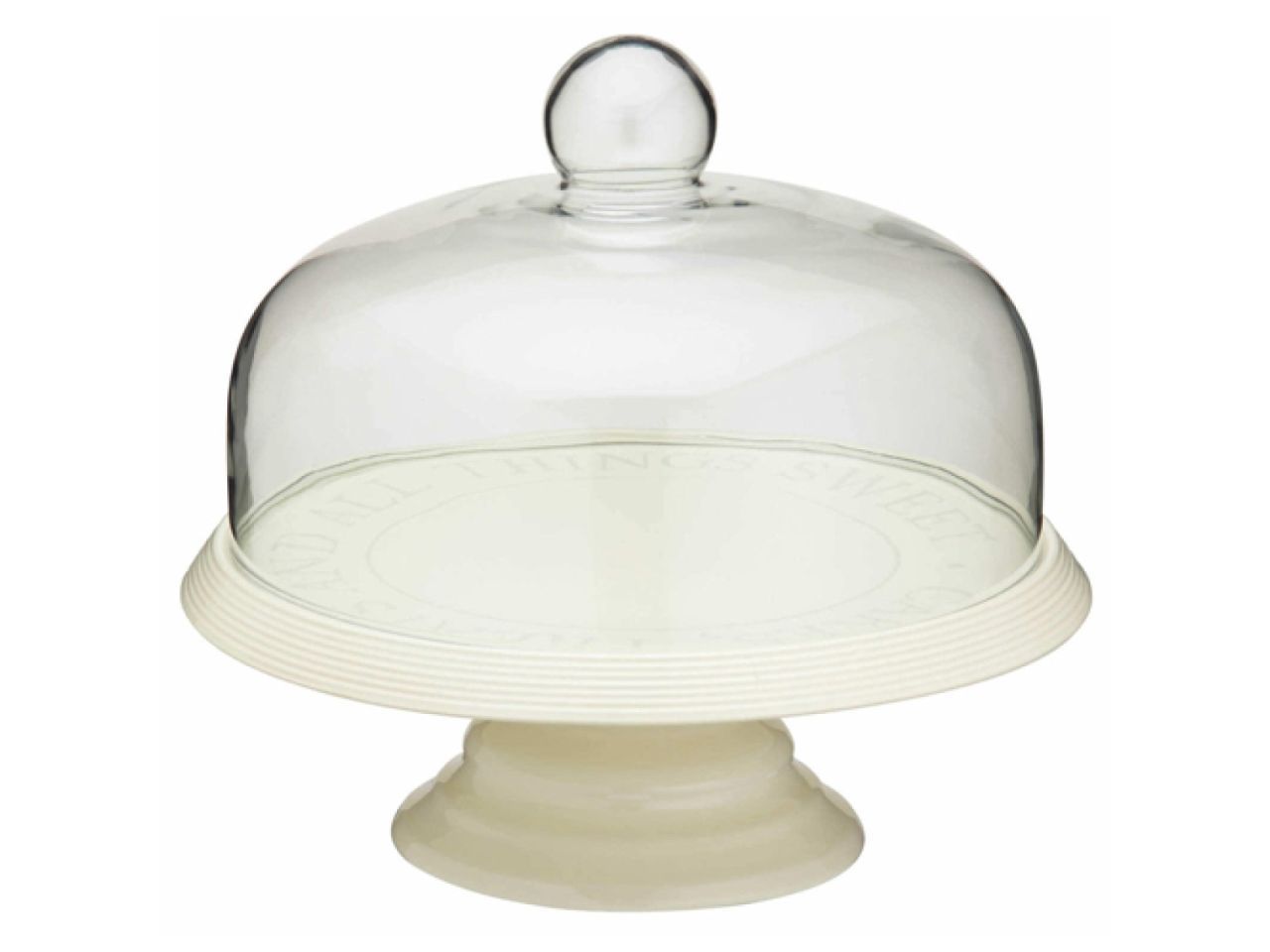 Tortenständer Creme mit Glashaube, 29 cm von Pati-Versand