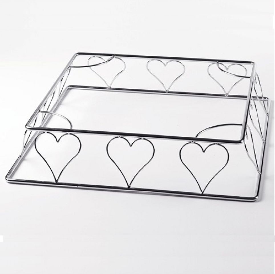 Tortenständer quadrat, Herzen Hochzeitstorte 38x11 cm von Pati-Versand