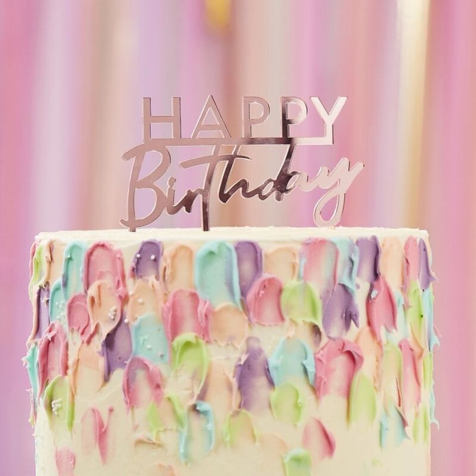 Tortentopper Rosegold Happy Birthday Tortentopper Rosegold Happy Birthday von Pati-Versand