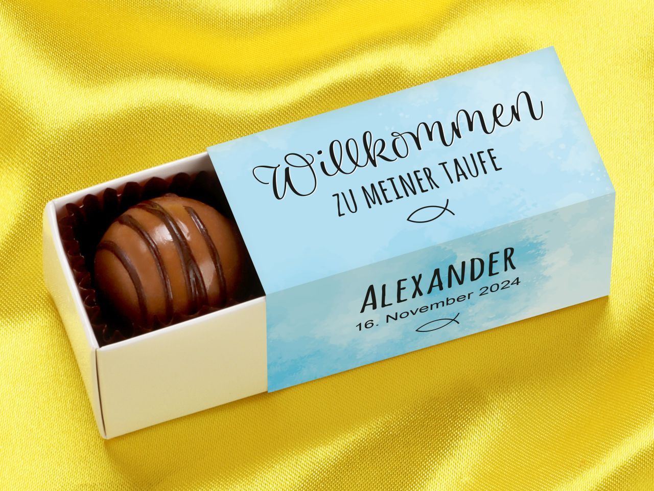 Trüffelstange für 2 Trüffel, individuell, Taufe blau Trüffelstange für 2 Trüffel, individuell, Taufe blau von Pati-Versand