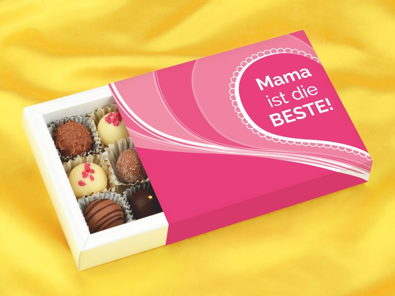 Trüffelverpackung für 12 Trüffel, Mama ist die BESTE von Pati-Versand