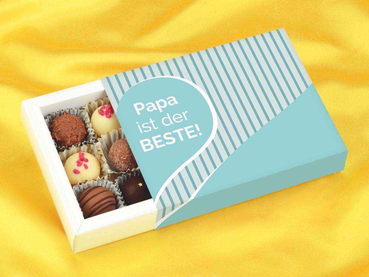 Trüffelverpackung für 12 Trüffel, Papa ist der BESTE von Pati-Versand