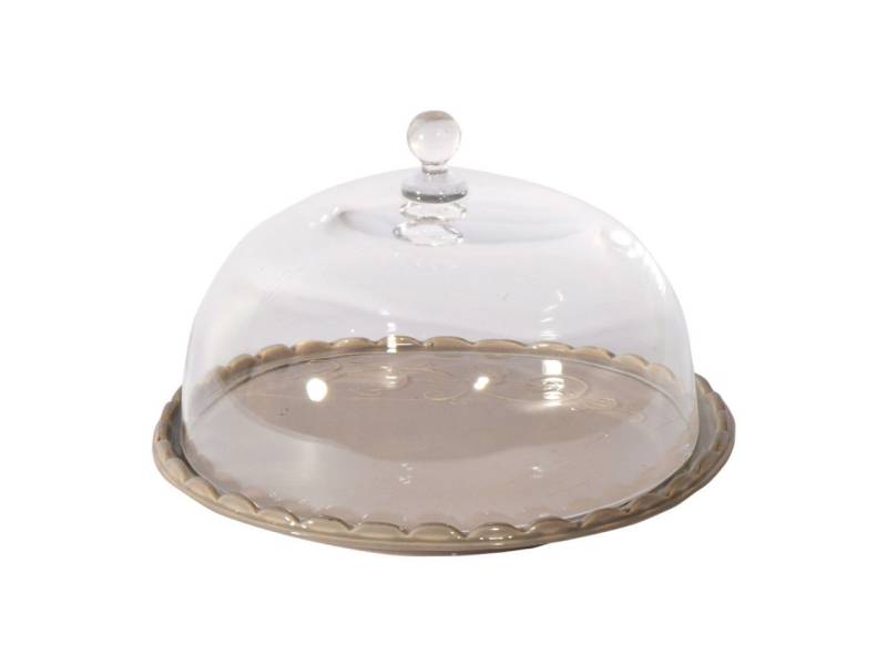 Virginia Casa Italia Tortenplatte mit Glocke 28cm Braun von Pati-Versand
