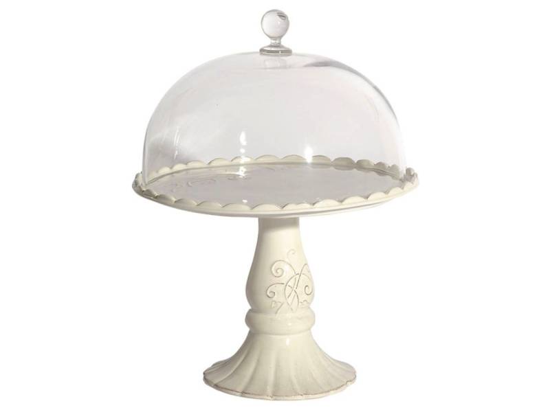 Virginia Casa Italia Tortenständer mit Glocke 28x34 cm Weiß von Pati-Versand