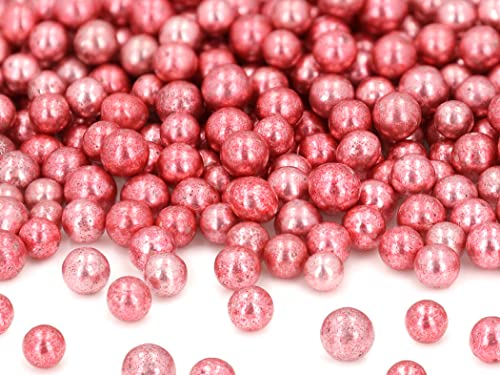 Weiche Zuckerperlen metallic pink, ca. 7mm, 60g von Pati-Versand