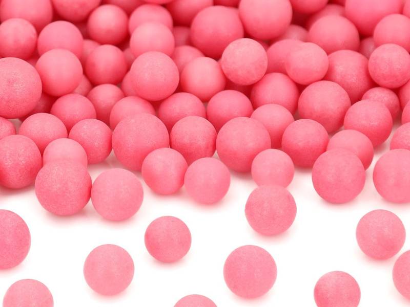 Weiche Zuckerperlen pink 10mm 60g von Pati-Versand