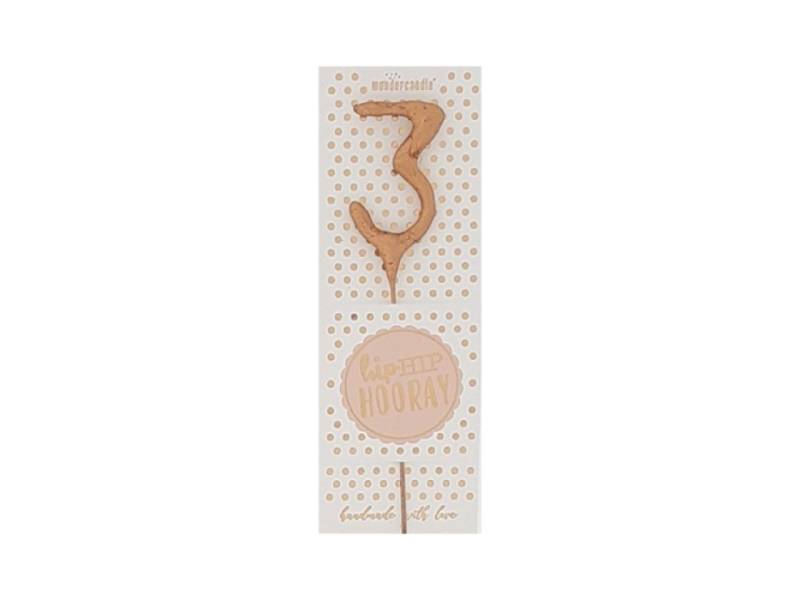 Wunderkerze Mini 3, Rose Gold, 11 cm von Pati-Versand