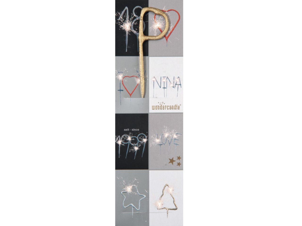 Wunderkerze P, Gold, 18 cm Wunderkerze P, Gold, 18 cm von Pati-Versand