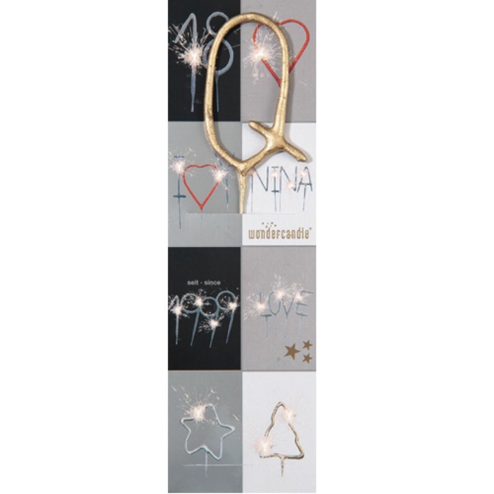 Wunderkerze Q, Gold, 18 cm Wunderkerze Q, Gold, 18 cm von Pati-Versand