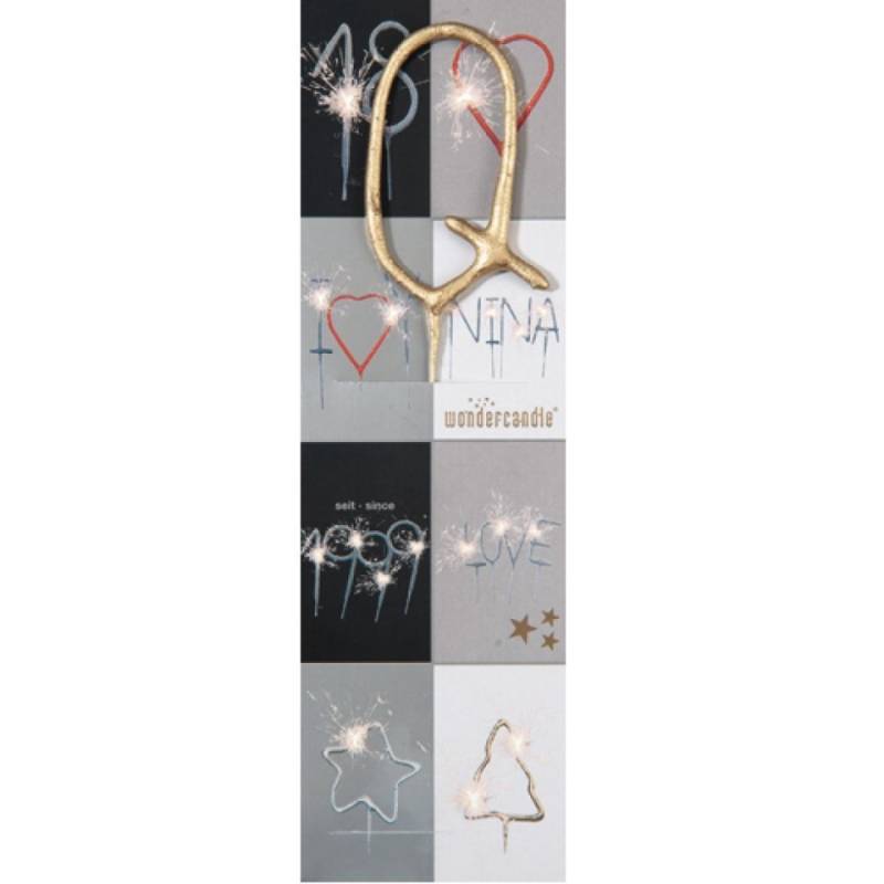 Wunderkerze Q, Gold, 18 cm von Pati-Versand