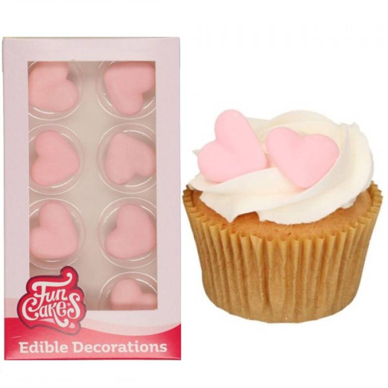 Zuckerdeko Herzen 8 Stk, FunCakes von Pati-Versand