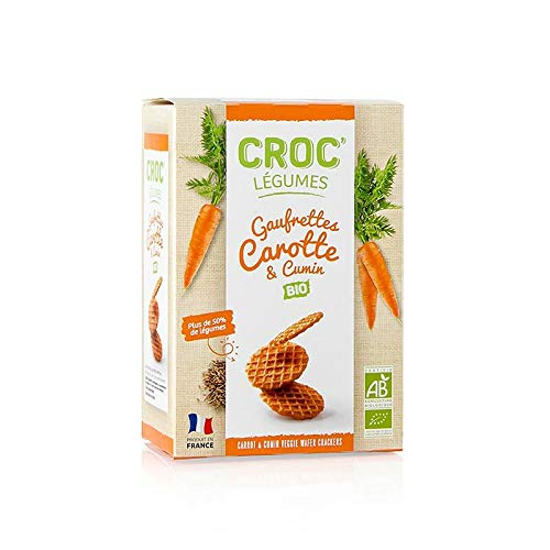 Barsnack Croc Légumes - franz. Mini-Waffeln mit Karotte & Cumin, BIO, 40g von Patisserie Des Flandres