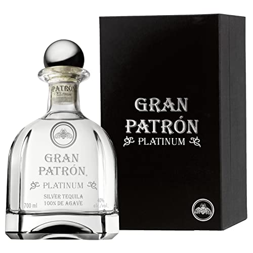 Gran PATRÓN Platinum Ultra-Premium-Tequila aus 100 % besten blauen Weber-Agaven, in Mexiko in kleinen Chargen handdestilliert, 40% Vol., 70 cl/700 ml von Patron