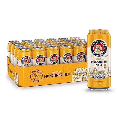 Paulaner Original Münchner Hell, 24er Dosentray, EINWEG (24 x 0,5l) von Paulaner