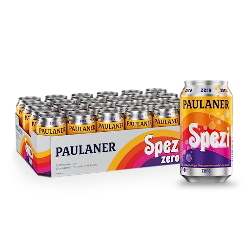 Paulaner Spezi Zero • Erfrischungsgetränk mit Cola & Orange ohne Zucker•EINWEG (24x0,33l) von Paulaner