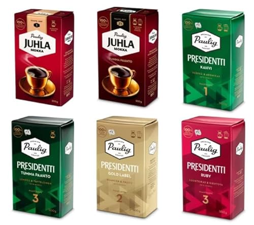 Paulig Coffee 6 kind set 3kg 105oz Fine Grind - Premium Filter Blend Ground Coffee - Bag Paulig Coffee 6 kind set 3kg 105oz Fine Grind - Premium Filter Blend Ground Coffee - Bag von Paulig