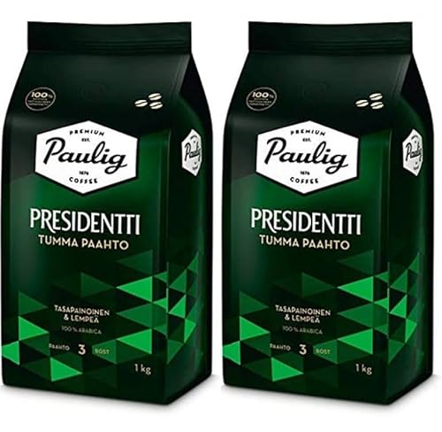 Paulig Presidentti Dark Roast bean Kaffee 2 Pack of 1kg Paulig Presidentti Dark Roast bean Kaffee 2 Pack of 1kg von Paulig