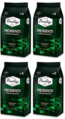 Paulig Presidentti Dark Roast bean Kaffee 4 Pack of 1kg von Paulig