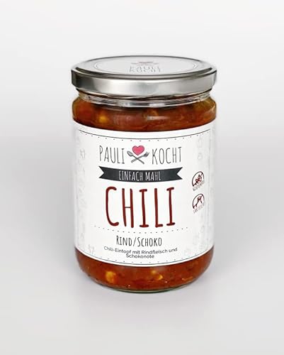 Chili Rind/Schoko im Glas, Mealprep, Ready2Eat, Fertiggericht, ohne Konservierungsstoffe, glutenfrei, laktosefrei, EINFACH MAHL, Paulikocht (6) von Paulikocht