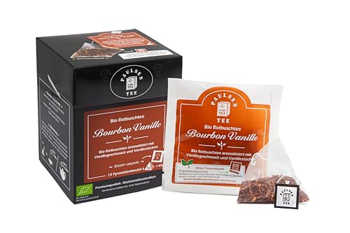 Bio Bourbon Vanille 15 x 3g (155,33 Euro / kg) Paulsen Tee Rotbuschtee im Pyramidenbeutel - Bio, rückstandskontrolliert & zertifiziert von PAULSEN TEE PURE TEA