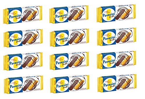 12x Barilla Pavesi Pavesini Double Eier Kekse mit dunkler Schokolade Basis 60g Italienische Kekse Biscuits Cookies 12x Barilla Pavesi Pavesini Double Eier Kekse mit dunkler Schokolade Basis 60g Italienische Kekse Biscuits Cookies von Pavesi