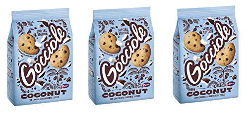 3x Barilla Pavesi Gocciole Coconut Shortbread-Kekse mit dunkler Schokolade und Kokosnuss Kekse mit Schokotropfen 320g Biscuits Cookies 3x Barilla Pavesi Gocciole Coconut Shortbread-Kekse mit dunkler Schokolade und Kokosnuss Kekse mit Schokotropfen 320g Biscuits Cookies von Pavesi