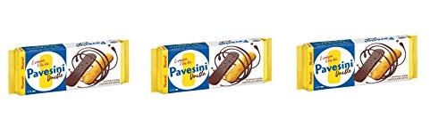 3x Barilla Pavesi Pavesini Double Eier Kekse mit dunkler Schokolade Basis 60g Italienische Kekse Biscuits Cookies von Pavesi
