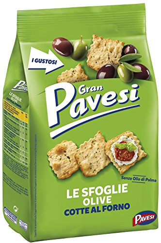 3x Gran Pavesi Sfoglie Olive Oliven Cracker im Ofen gebacken knusprig Salzgebäck snack 160 gr von Pavesi