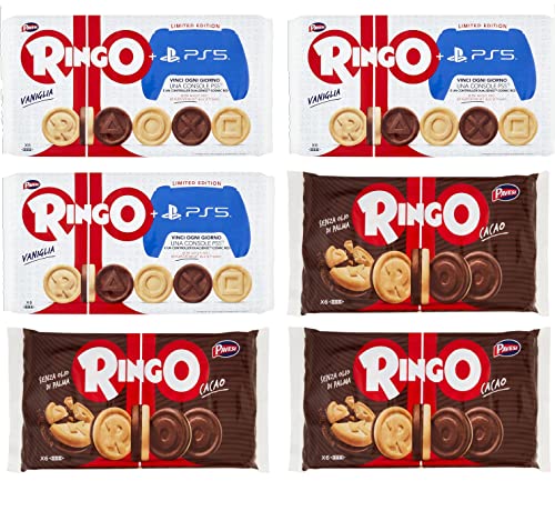 3x Pavesi Kekse Ringo 330g Kuchen mit Vanille 6 snack cookies riegel + 3x Pavesi Ringo Cacao Kakao 6 snack 330g von Pavesi