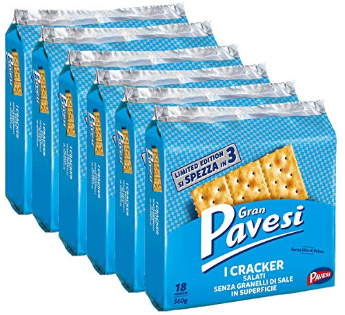 6x Gran Pavesi non salati Crackers ungesalzen 560g kekse gebäck von Pavesi