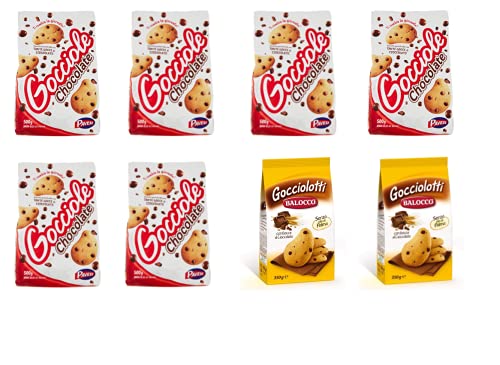 6x Pavesi Barilla Kekse Gocciole 500 g + 2x Balocco Gocciolotti Biscotti con gocce di cioccolato Kekse 350g von Pavesi