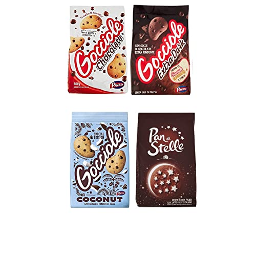 Pavesi Barilla Kekse Gocciole Testpaket Chocolate Dark Coconut biscuits + Mulino Bianco Pan di stelle 350g von Pavesi
