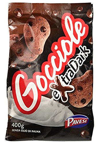 Pavesi Kekse Gocciole mit Kakao Extra Dark 400g - 4er Pack of 400 g - [1,6 Kg] von Pavesi