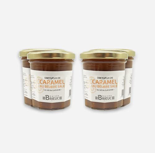 BRIEUC - Packung von 4 Gläsern mit 210g bretonischem Karamell Buttersalzaufstrich (Karamellcreme mit gesalzener Butter) - BRETAGNE von Paysan Breton