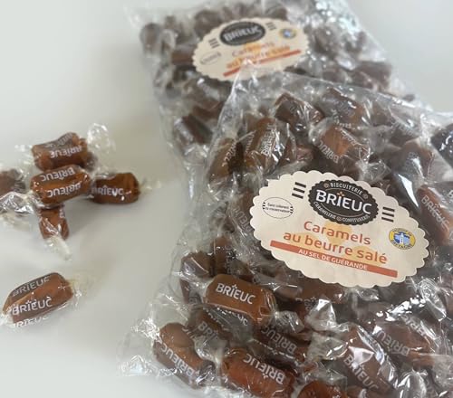 Beutel 2X500g weiche Bonbons mit Karamell und gesalzener Butter Brieuc - Traditionelle Herstellung im Kessel & lokale Zutaten - Preis fur 1Kg von Paysan Breton
