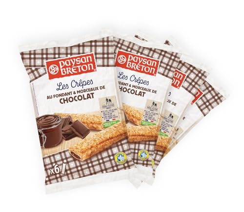 CREPES Paysan Breton Schokolade (ohne Palmöl) - Packung enthält 4 Beutel mit jeweils 6 Crêpes (24 Crêpes) von Paysan Breton