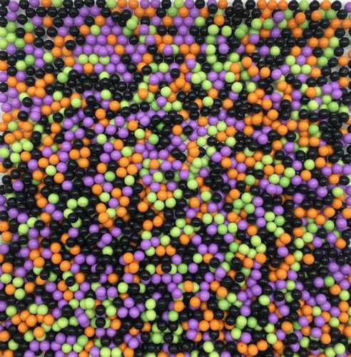 Sanderson Soiree Halloween-Streusel, nicht essbar, 4 mm, Kaviar-Perlen, Polymer-Ton, Kunstdekoration, perfekt für Kunstharzkunst und Basteldekoration (30 g) von Peachcor