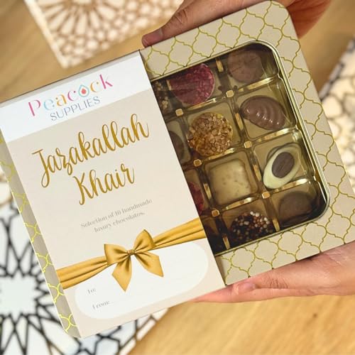 Jazakallah Khair Luxus-Geschenkdose, Schokoladenauswahl, 16 Stück Jazakallah Khair Luxus-Geschenkdose, Schokoladenauswahl, 16 Stück von Peacock Supplies