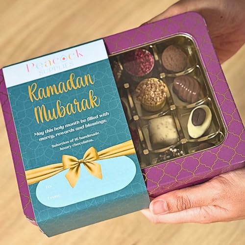 Luxuriöse Schokoladen-Geschenkdose (16 Stück) – Ramadan Mubarak von Peacock Supplies