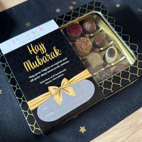 Luxuriöse Schokoladenauswahl, Geschenkdose (16 Stück) – Hajj Mubarak von Peacock Supplies