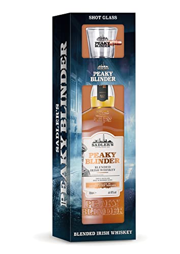 Peaky Blinder Bourbon Blended Irish Whiskey 0.7l in attraktiver GePa mit Patronen-Shotglas von Peaky Blinder