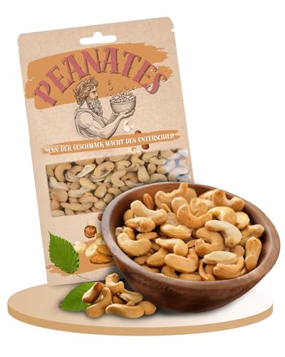 Peanates Cashewkerne geröstet und gesalzen (250g) – Premium Qualität Cashewkerne – Köstlicher Nuss Snack & ideale Ergänzung für indische Gerichte – Leckere Cashews Nüsse gesalzen von Peanates