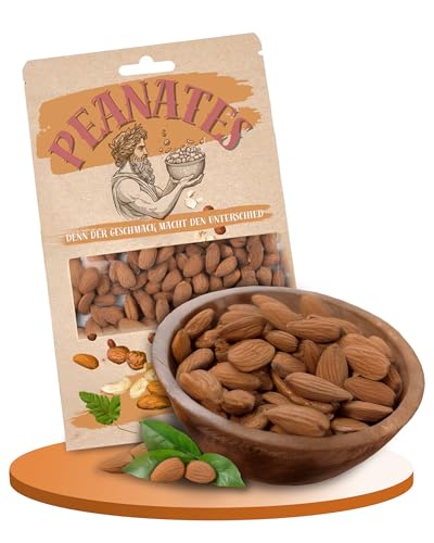 Peanates Mandeln (250g) – Nüsse naturbelassen & intensiv im Geschmack – Perfekt für Backen, Kochen & als Snack – Ideal für Nussmischungen – Vielseitig verwendbare Nüsse von Peanates