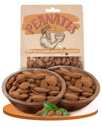 Peanates Mandeln (500g) – Nüsse naturbelassen & intensiv im Geschmack – Perfekt für Backen, Kochen & als Snack – Ideal für Nussmischungen – Vielseitig verwendbare Nüsse von Peanates