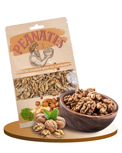 Peanates Walnusskerne (250g) – Nüsse naturbelassen & intensiv im Geschmack – Perfekt für Backen, Kochen & als Snack – Ideal für Nussmischungen – Vielseitig verwendbare Nüsse von Peanates