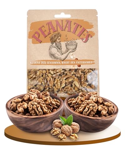 Peanates Walnusskerne (500g) – Nüsse naturbelassen & intensiv im Geschmack – Perfekt für Backen, Kochen & als Snack – Ideal für Nussmischungen – Vielseitig verwendbare Nüsse von Peanates