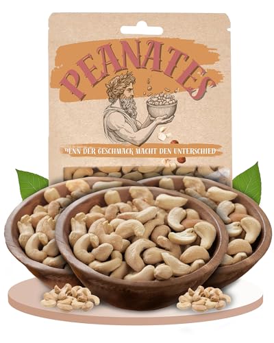 Peanates natürliche Cashewnüsse (1000g) – Premium Qualität Cashewkerne naturbelassen – Köstlicher Snack & ideale Ergänzung für Müsli und indische Gerichte – Ohne Zusätze und ungesalzen von Peanates