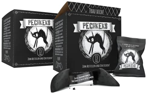 Pechkeks Designbox mit 13 schwarzhumorigen Glückskeksen im praktischen 2er Pack, Ideal zum Austeilen und Einstecken, Erlebe schwarzen Humor und mach deine Tage mit Dunkelheit einzigartig von Pechkeks